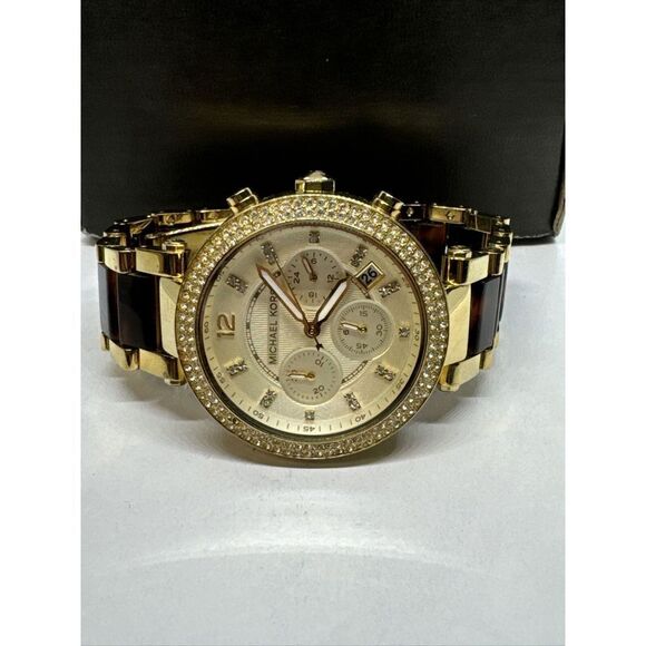 Michael Kors Parker MK5688 Women's Gold Tortoise Analog Dial Quartz Watch JNA229 - Picture 5 of 11